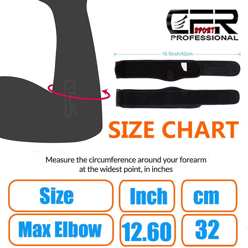Tennis Elbow Brace for Arthritis Tendonitis Golfers Elbow Forearm Strap Wrap CFR