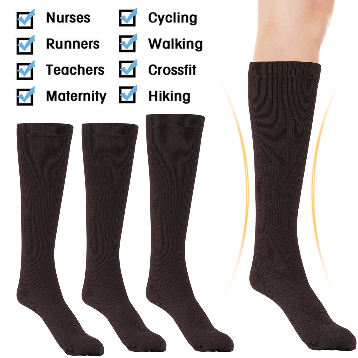 Lots Of Copper Compression Socks 20-30mmHg Graduated Support Mens Womens S-XXL