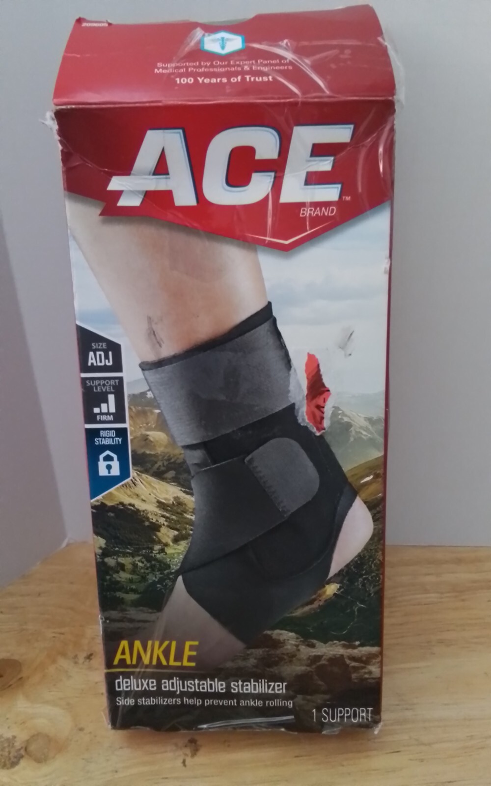 ACE Brand Deluxe Adjustable Ankle Stabilizer, Firm Stabilizing Support