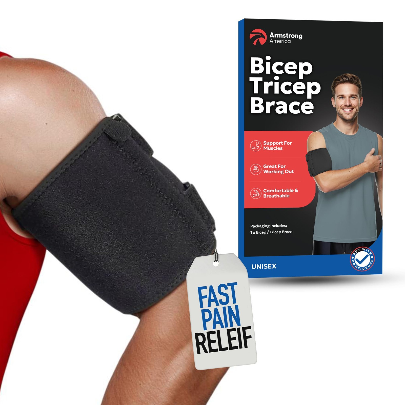 Bicep Tendonitis Brace – Bicep Brace & Upper Arm Compression Sleeve for Trice…