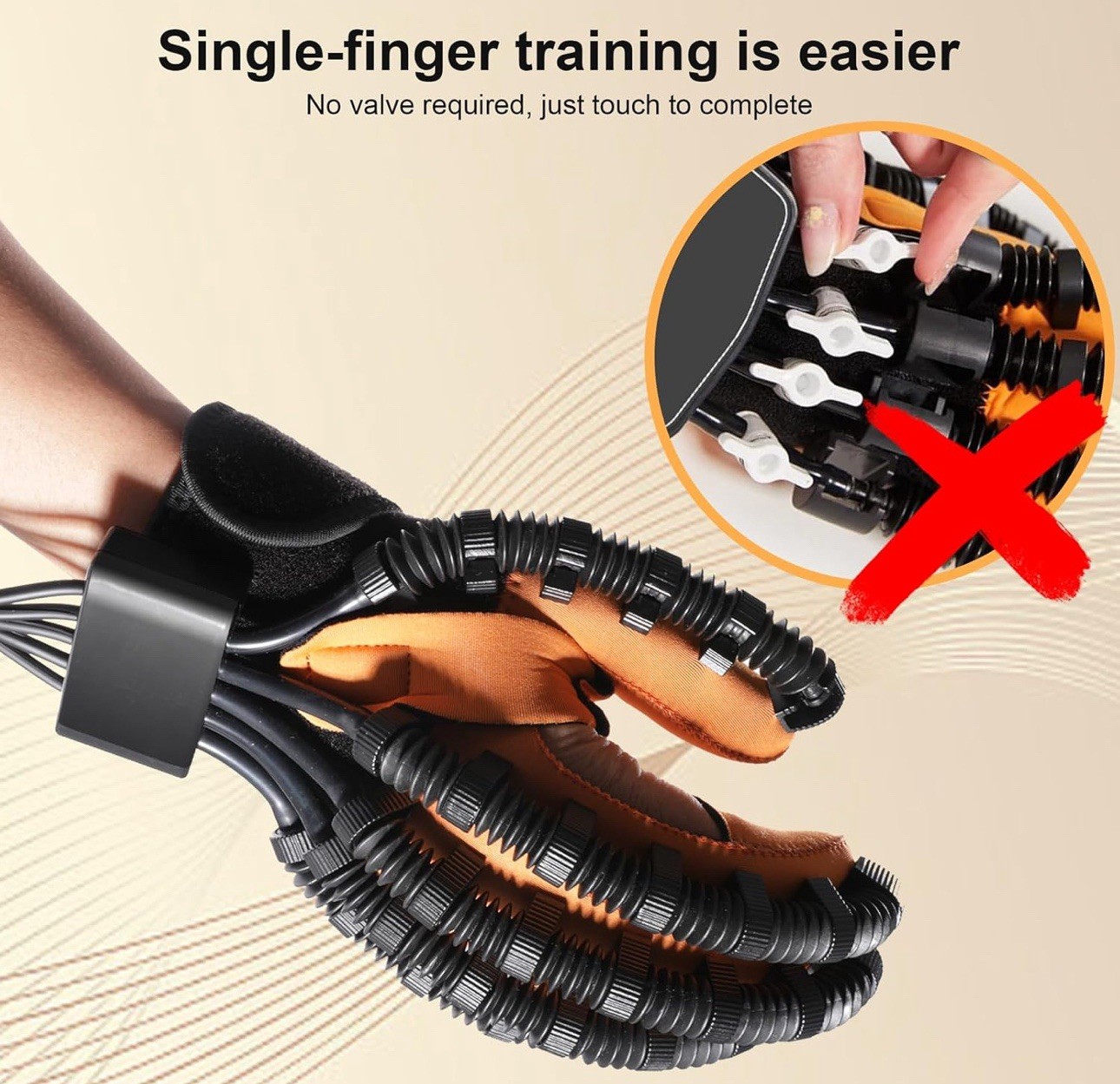 Finger Hand Function Rehabilitation Glove Stroke Patient Therapy Equipment Med-L