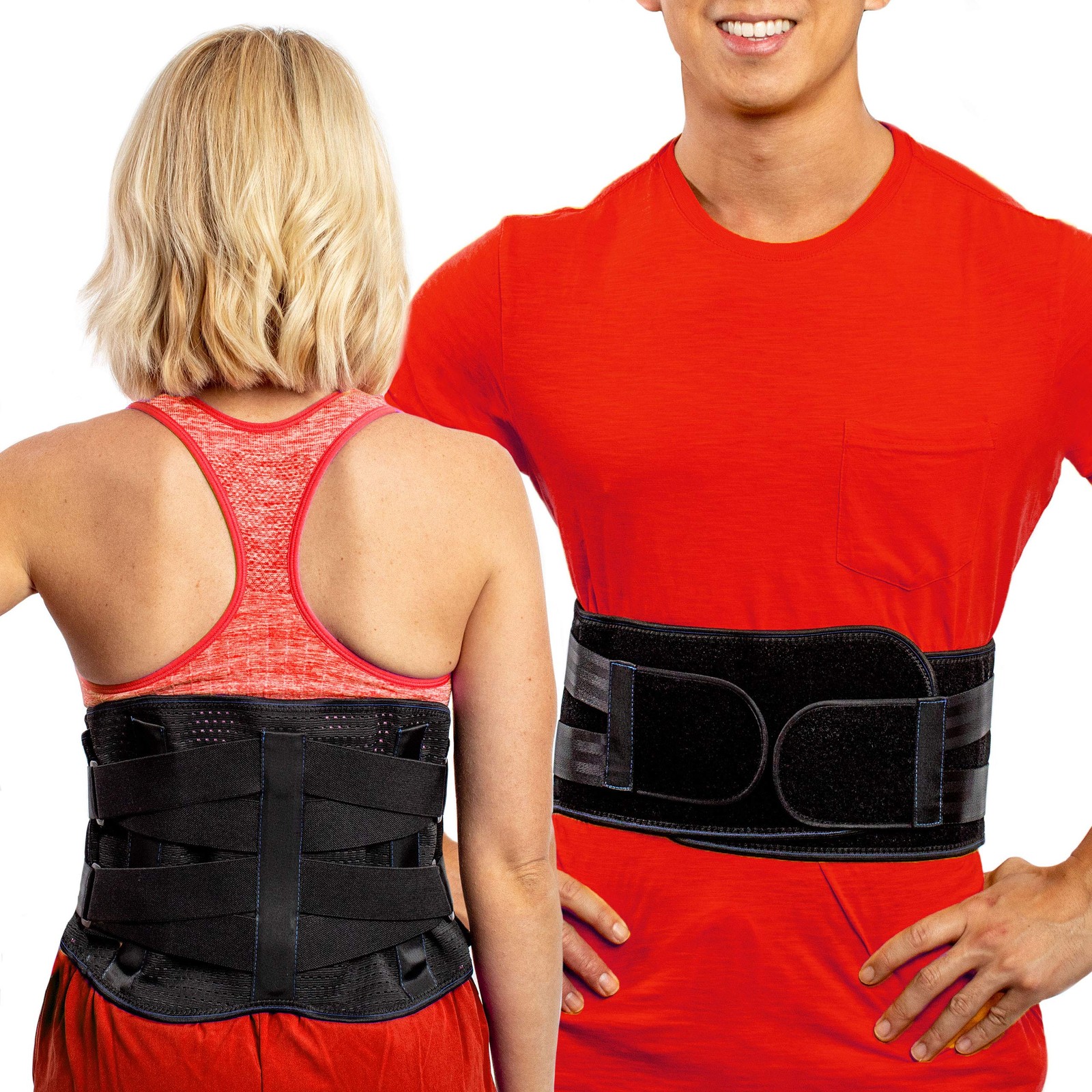 FlexGuard Support Back Brace – Medium/Large (Pack of 1), Black