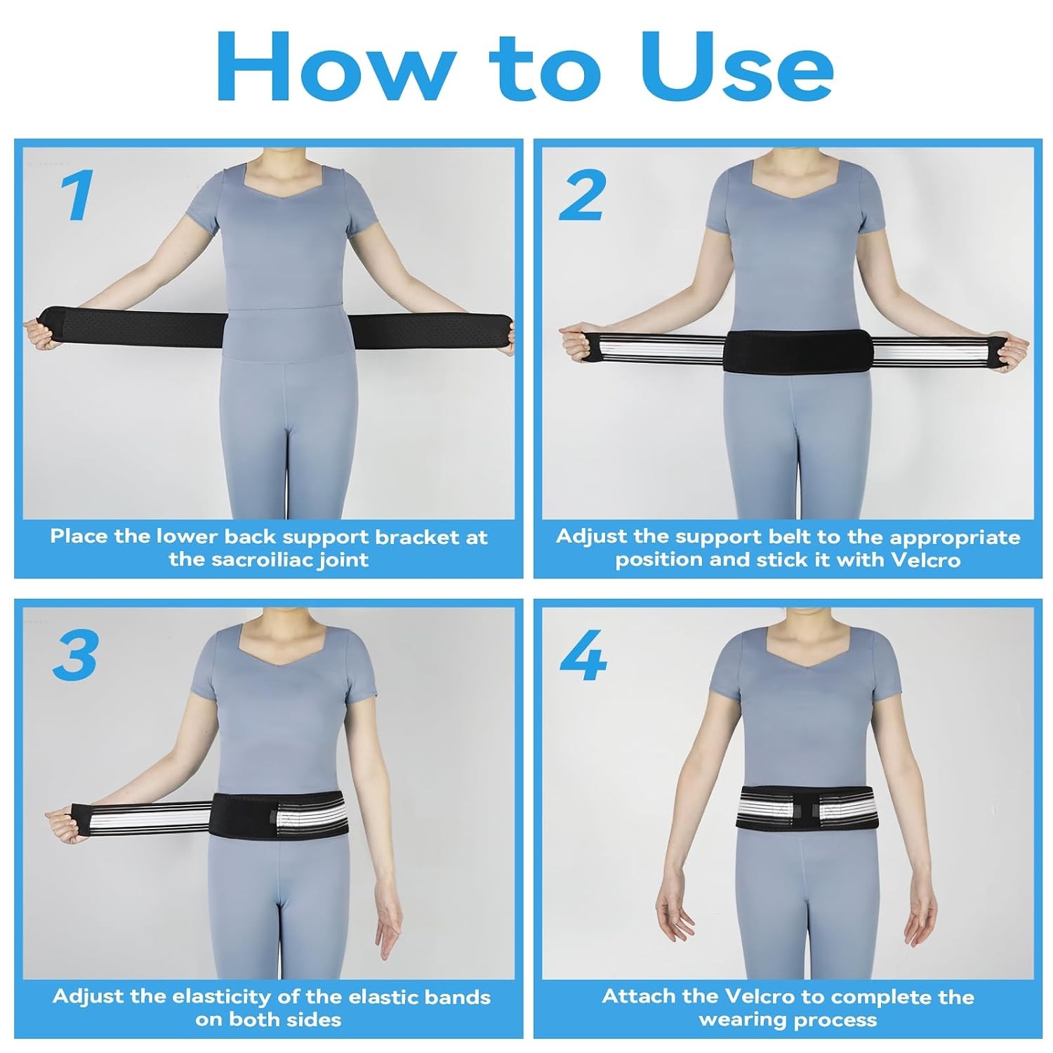 Waist Belt Sacroiliac Hip Belt, Lumbar Support Sciatica Pain Relief, Sacroiliac