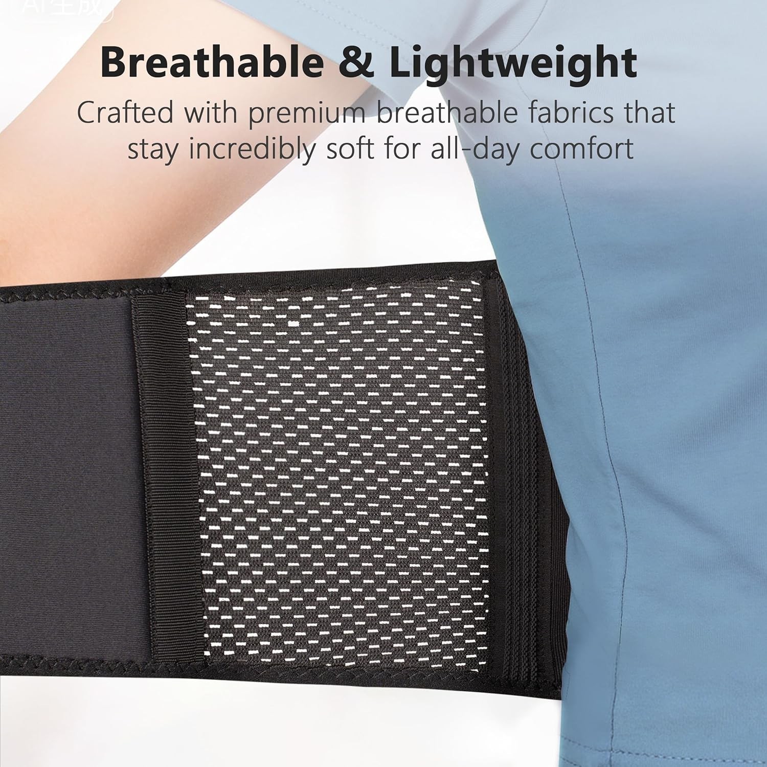 Copper-Infused Back Support Brace – Lightweight Lumbar Belt with 6 Supportive…
