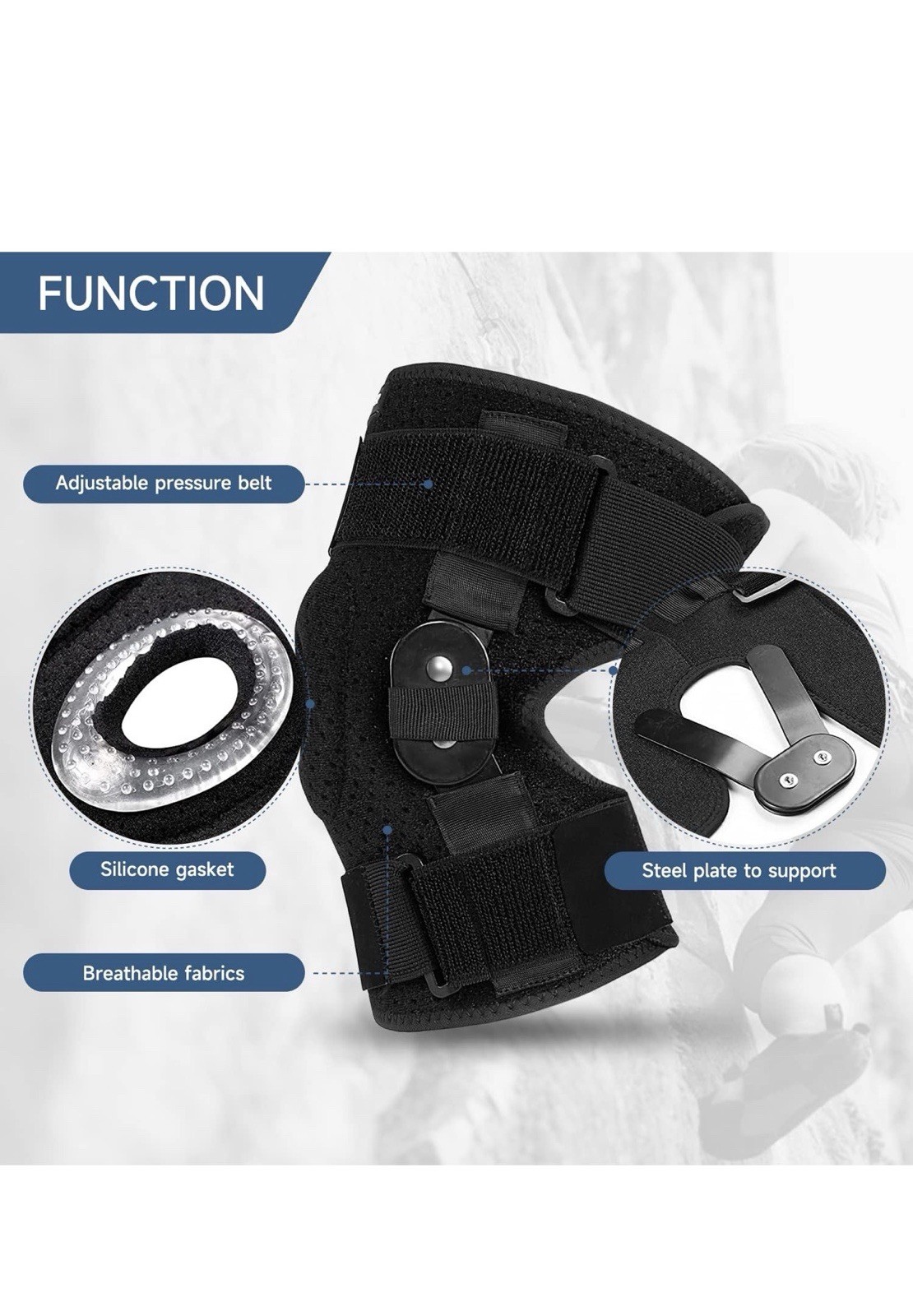 Z ONE Z1 K11 Hinged Knee Brace Open Patella Stabilizer Pain Relief XL READ