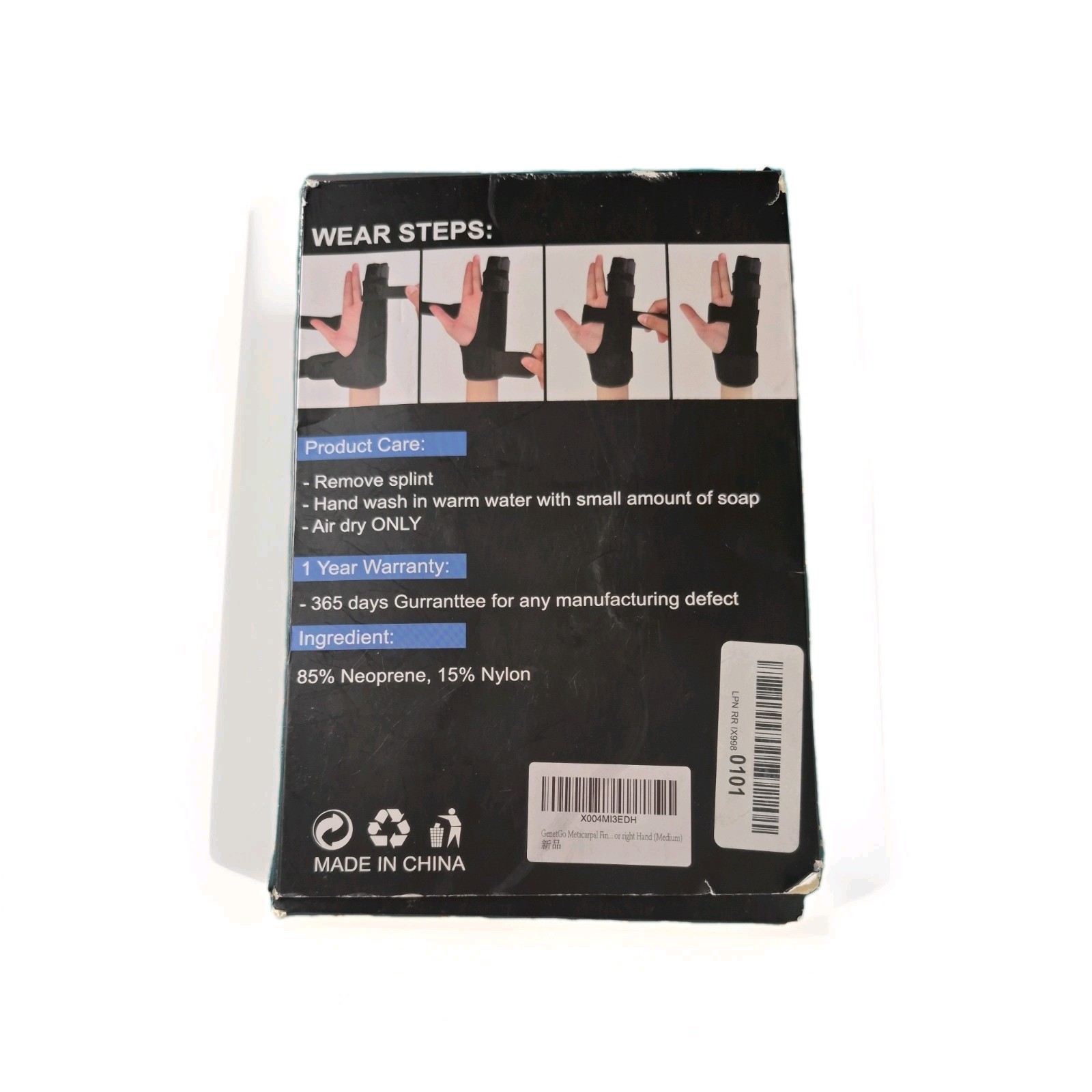 Metacarpal Finger Splint Hand Brace For Boxer Fractures -Fit for Both Hand