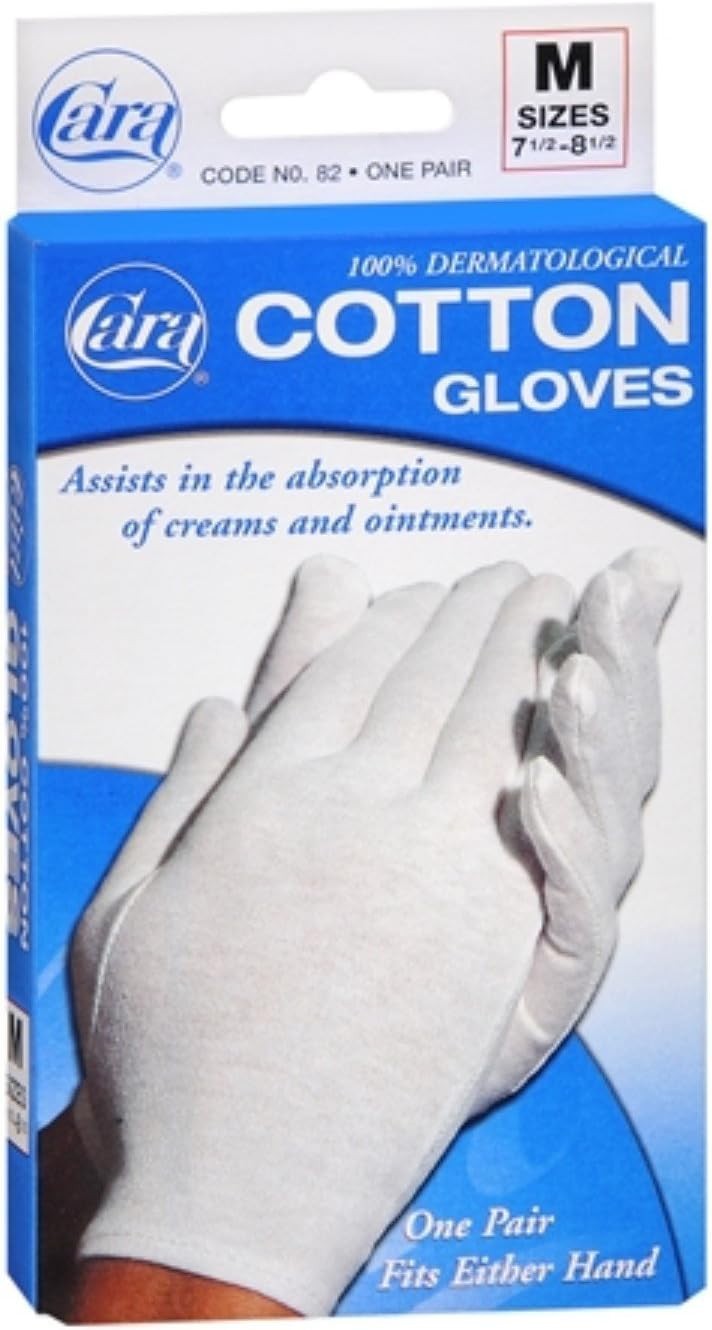 Cara Dermatological Cotton Gloves Medium Size, 1 Ea