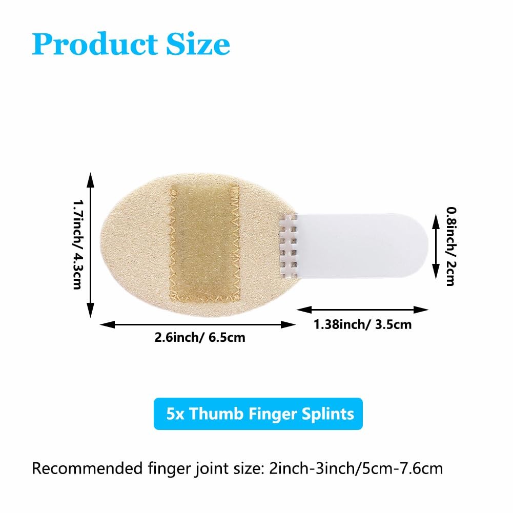 Thumb Finger Splints (5Pcs), Trigger Splint One Size, Skin Color