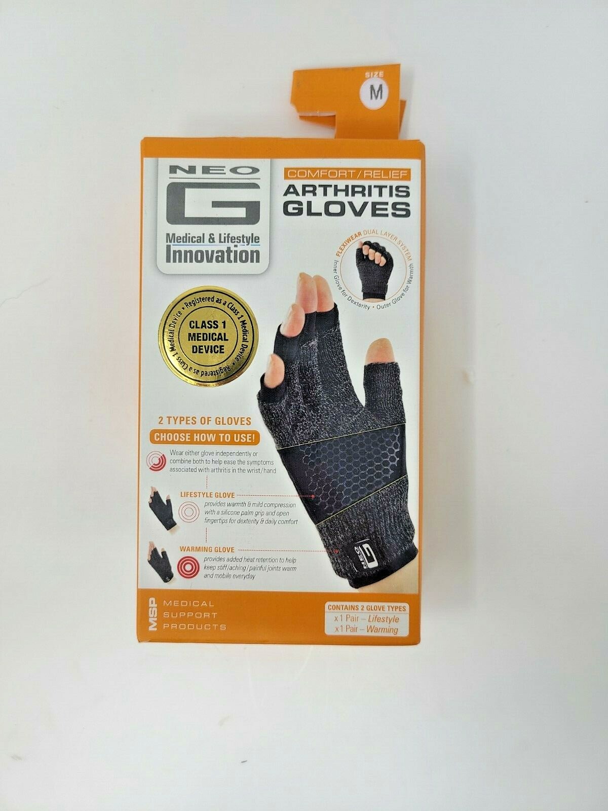 Neo G Arthritis Gloves 1 Pair Comfort Relief Arthritis Gloves Size Medium New