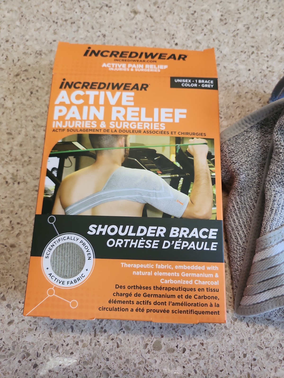 Incrediwear incredibrace shoulder brace support gray size Xl