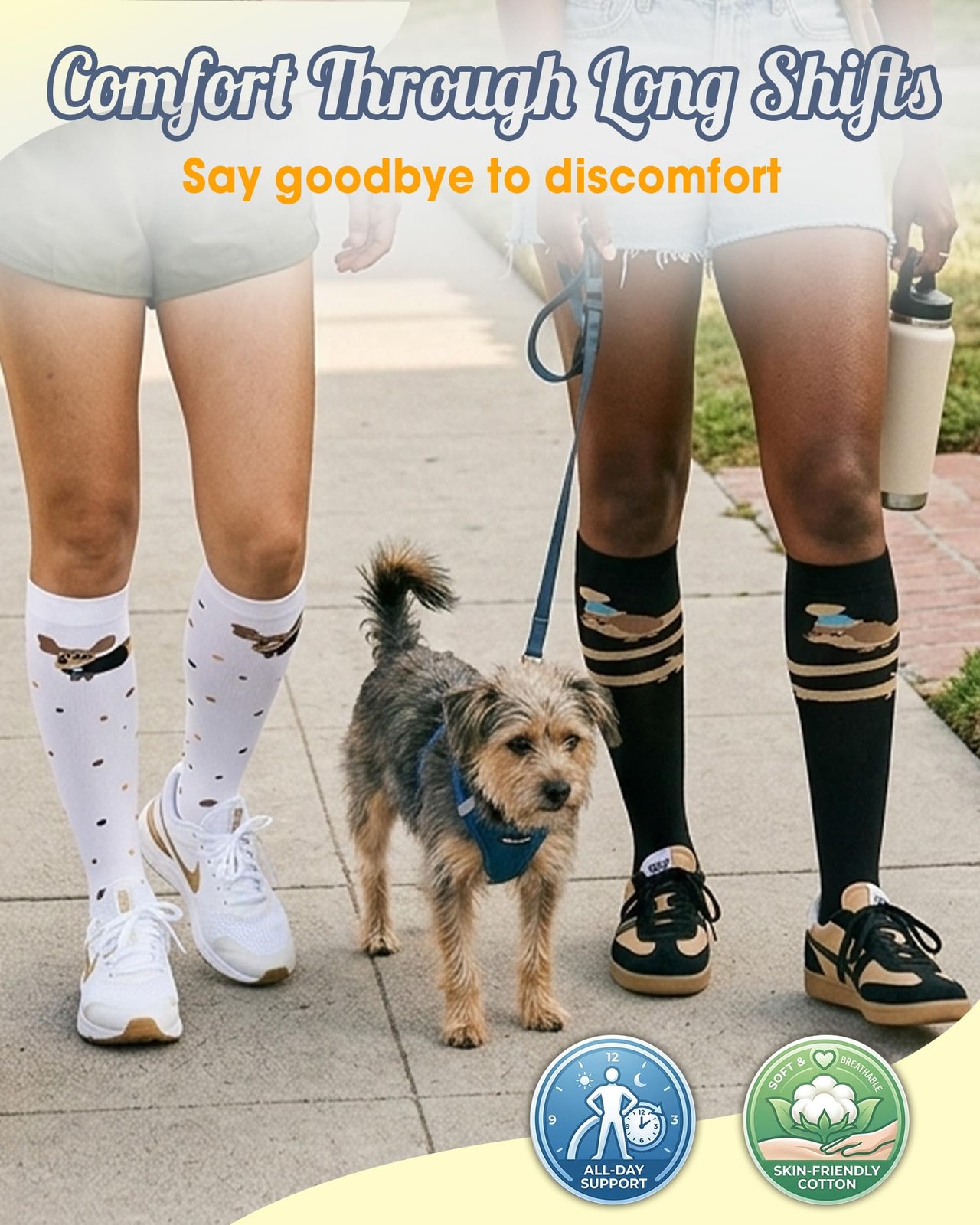 Cotton Compression Socks for Women Men 20-30mmHg Knee High Support Socks Circ…
