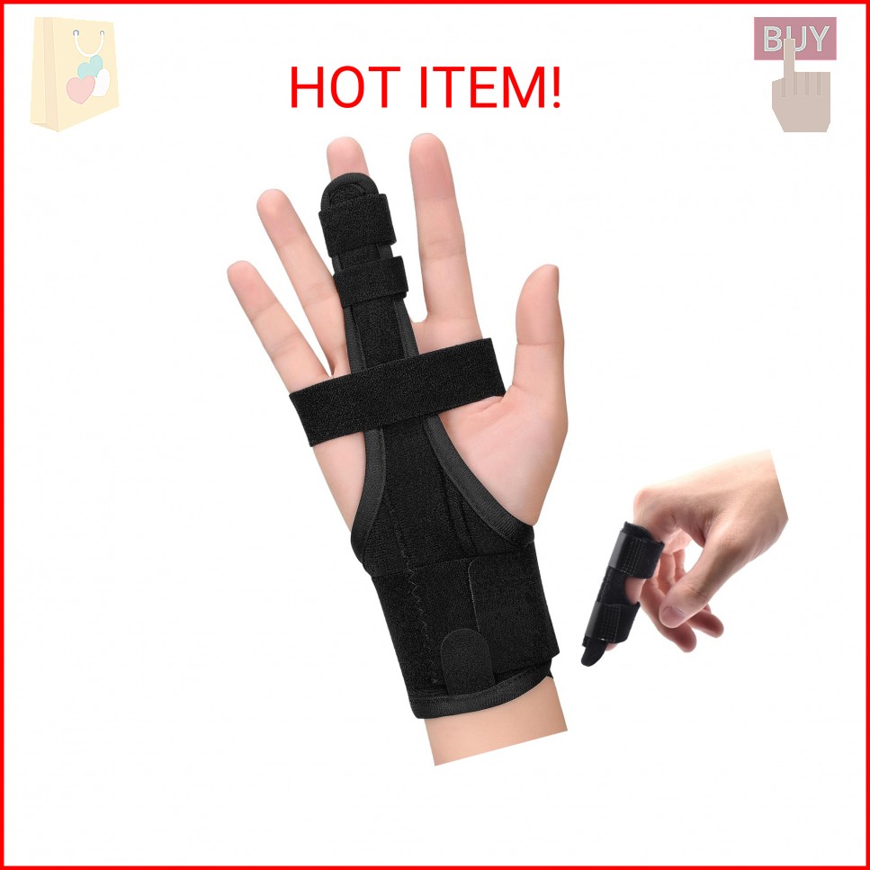 PKSTONE Full Trigger Finger Splint – Hand and Wrist Brace Support for Sprains, P