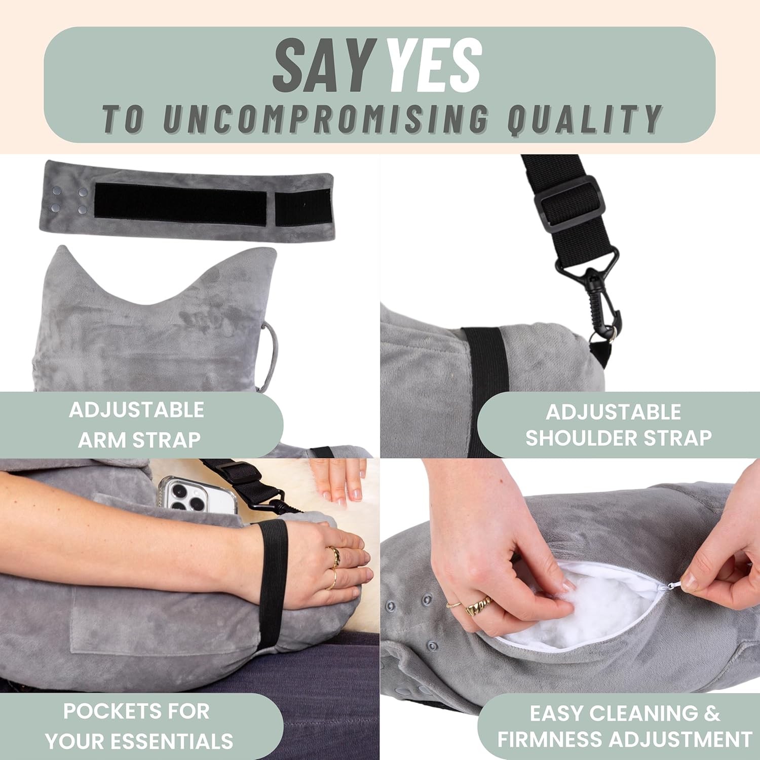 MOYOAMA Post Shoulder Surgery Pillow for Sleeping – Left/Right Arm Support wit