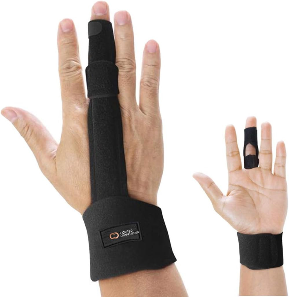 Copper Compression Finger Splint – Medical Grade Aluminum Orthopedic Brace Splin