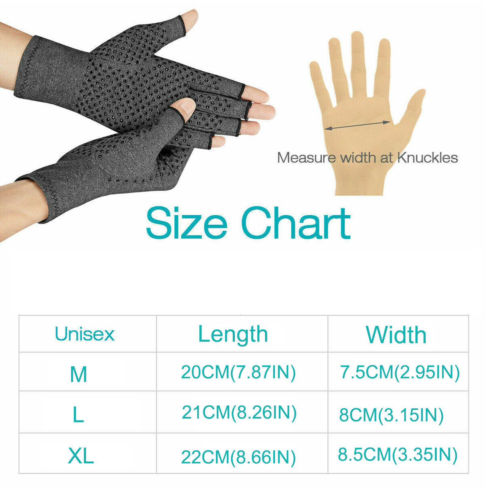 Copper Compression Gloves Medical Arthritis Pain Relief Hand Support Brace Glove