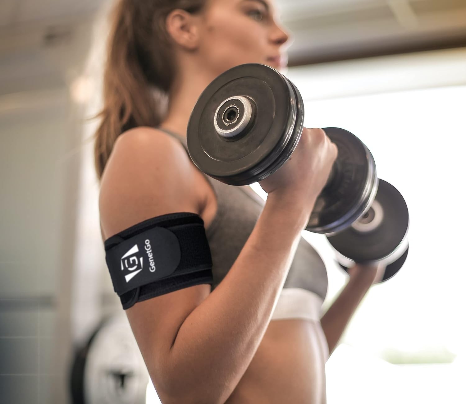 GenetGo Bicep & Tricep Tendonitis Brace Compression Sleeve – Pain Relief for Bic