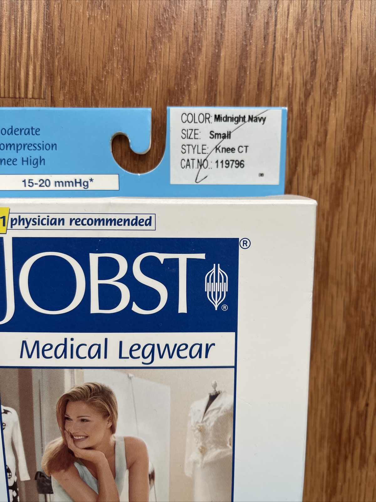Jobst Womens Ultrasheer Compression Knee Closed Stockings 15-20 mmhg Navy Medica
