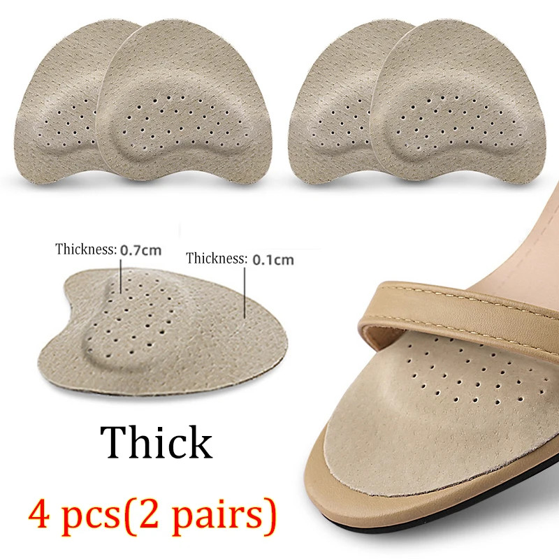 4pcs Sandals Anti-slip Stickers Leather Forefoot Pad Women High Heels Pain Relie