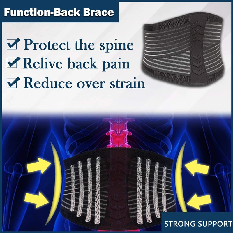 Men/Women Back Support Lower Back Brace Pain Relief Lumbar Support Belt Sciatica