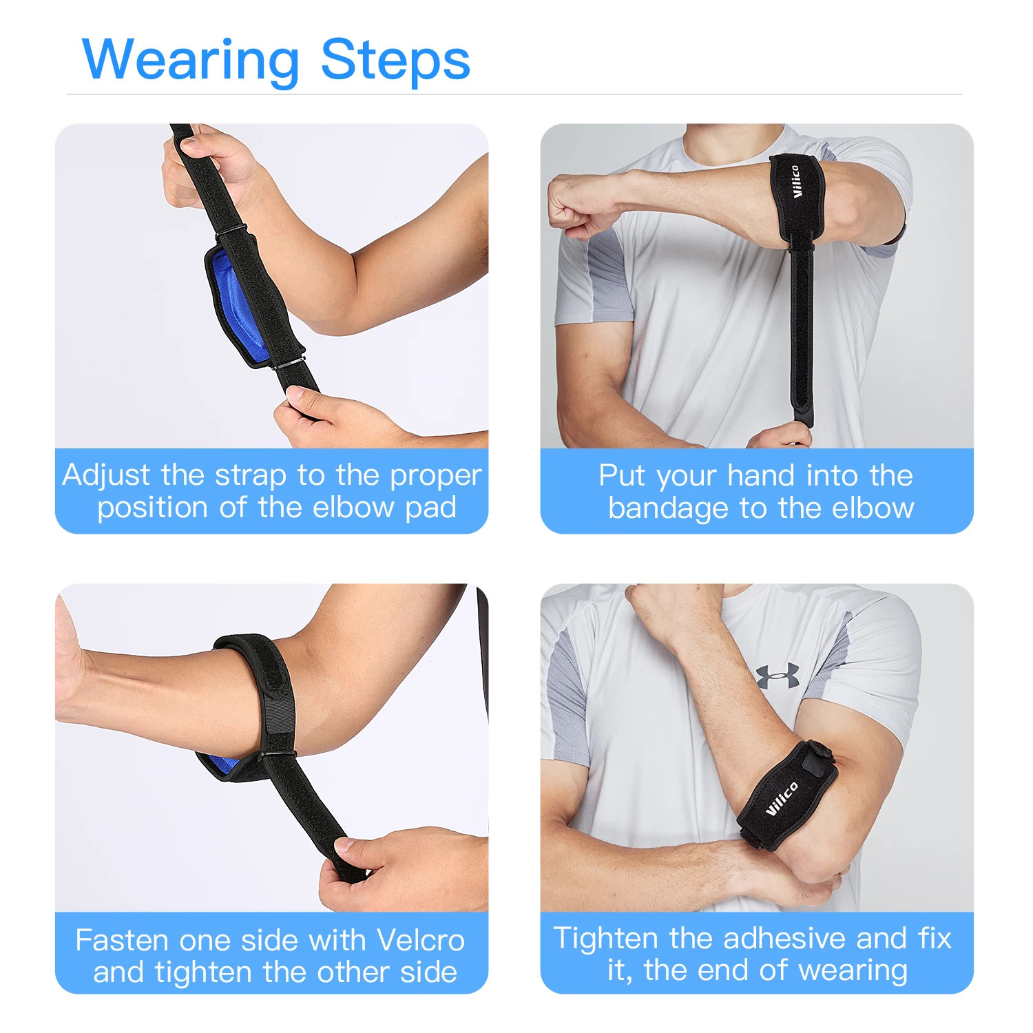 1Pc Tennis Elbow Brace Strap for Tendonitis Joint Pain Adjustable Elbow Support