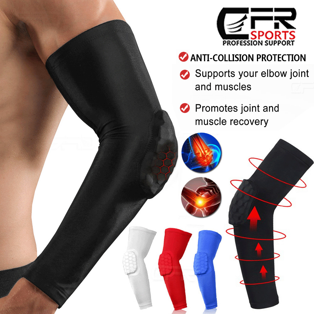 Compression Sleeve Arm Elbow Support Brace Joint Honeycomb Pad Arthritis Workout
