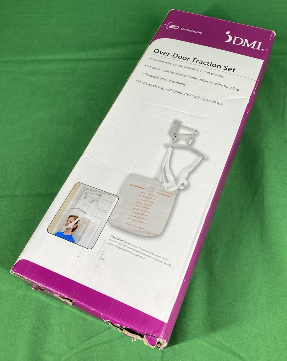 DMI Orthopedic Over-Door Traction Set Neck Cervical Therapy 20lb Weight Bag