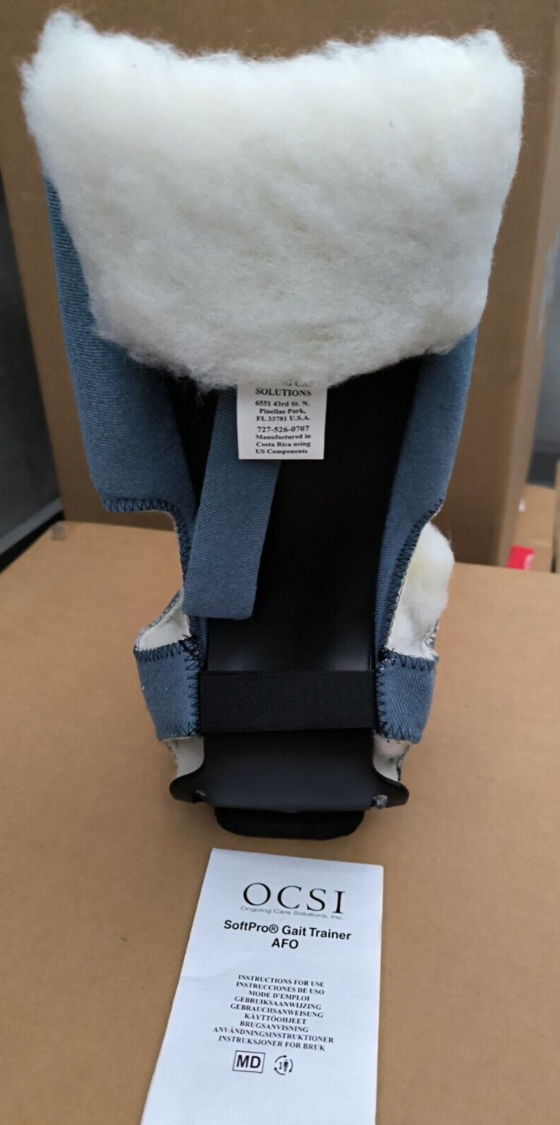 SoftPro Gait Trainer AFO Boot Medium Smooth (no Front Strap,blue) 1 PCs.