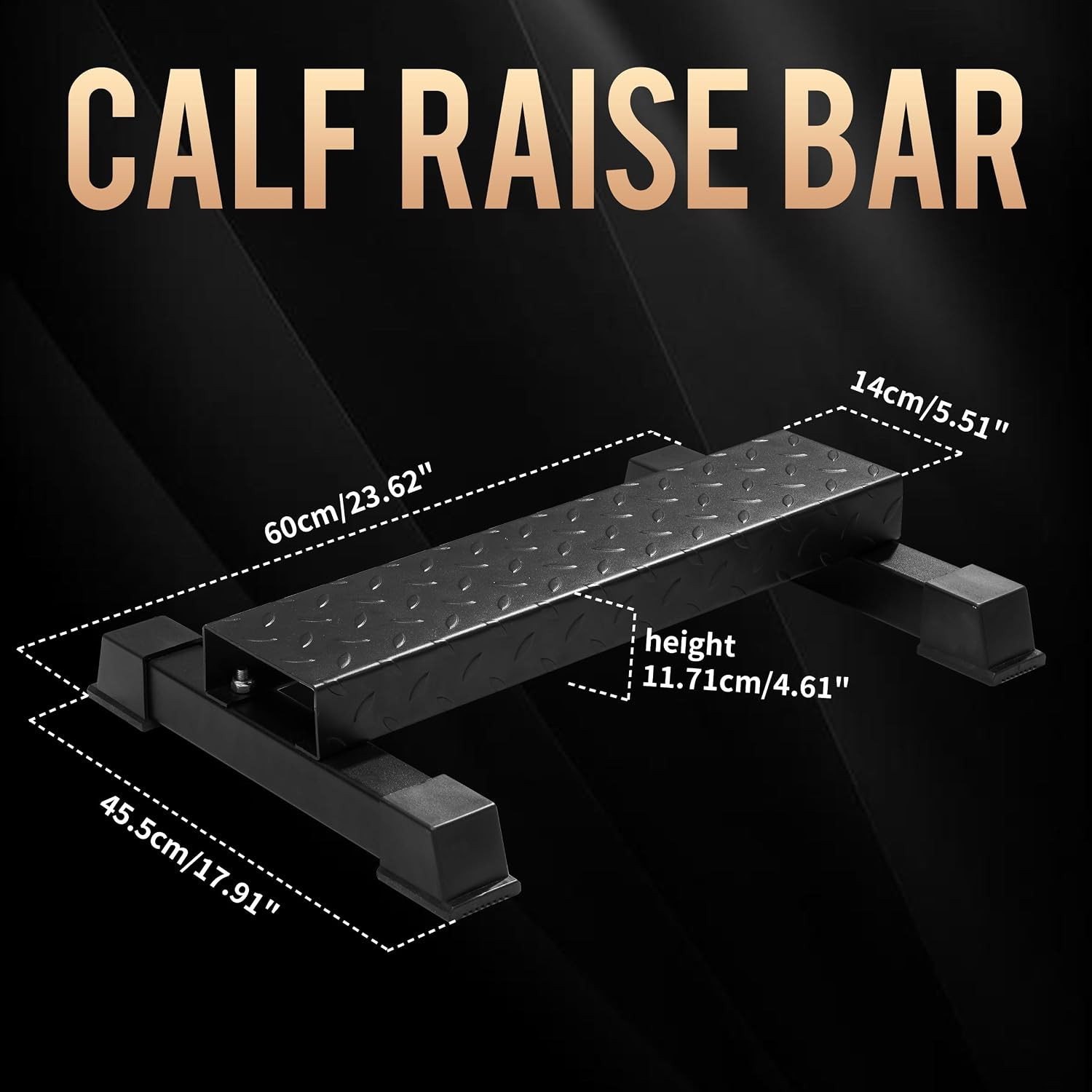 Steel Standing Calf Raise Platform, Anti-Slip Block for Leg & Squat