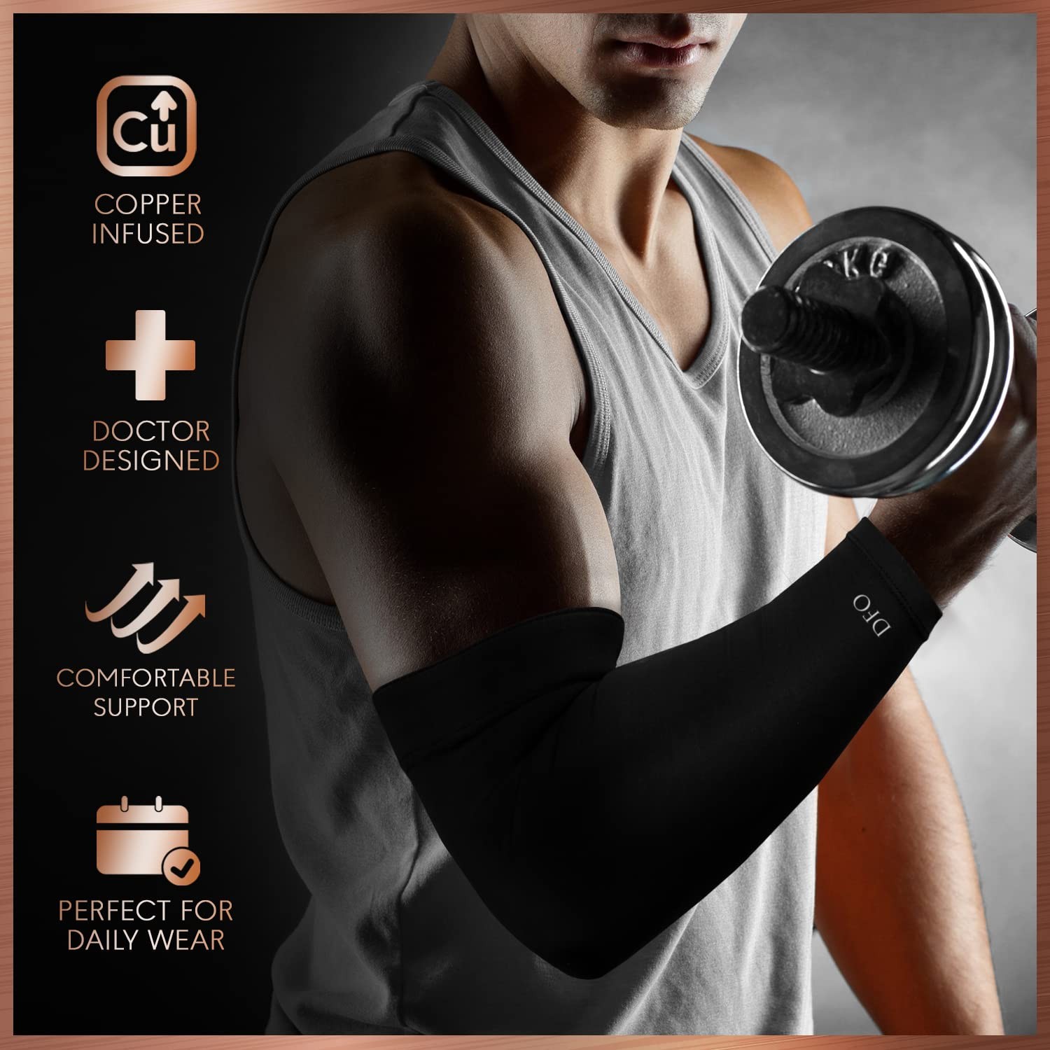 Copper Compression Elbow Sleeve, Medium, 1 Sleeve