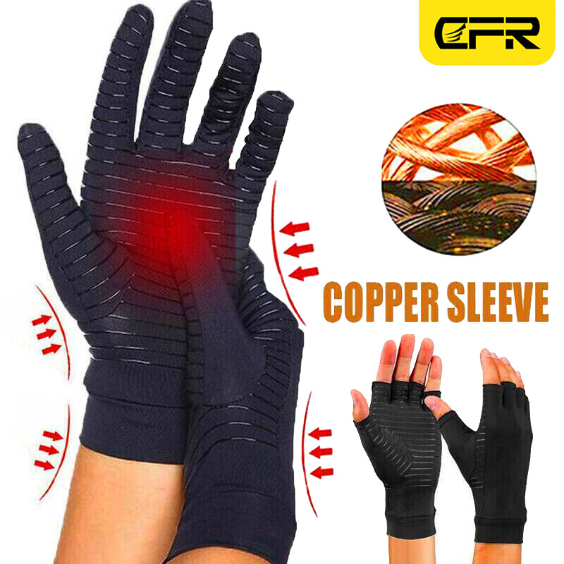 Copper Arthritis Gloves Compression Hand Support Joint Pain Relief Pair US