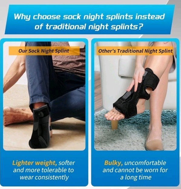 Planter Fasciitis Night Sock With Massage Ball Size Medium
