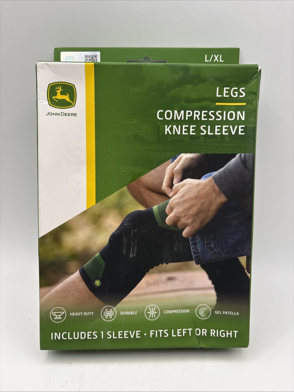 John Deere Leg Compression Knee Sleeve L/XL Black/Green LP88908