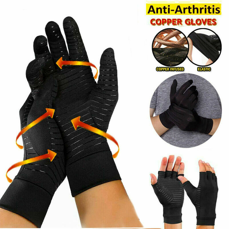 Full Finger Copper Arthritis Compression Gloves Relieve Hand Pain Carpal Tunnel