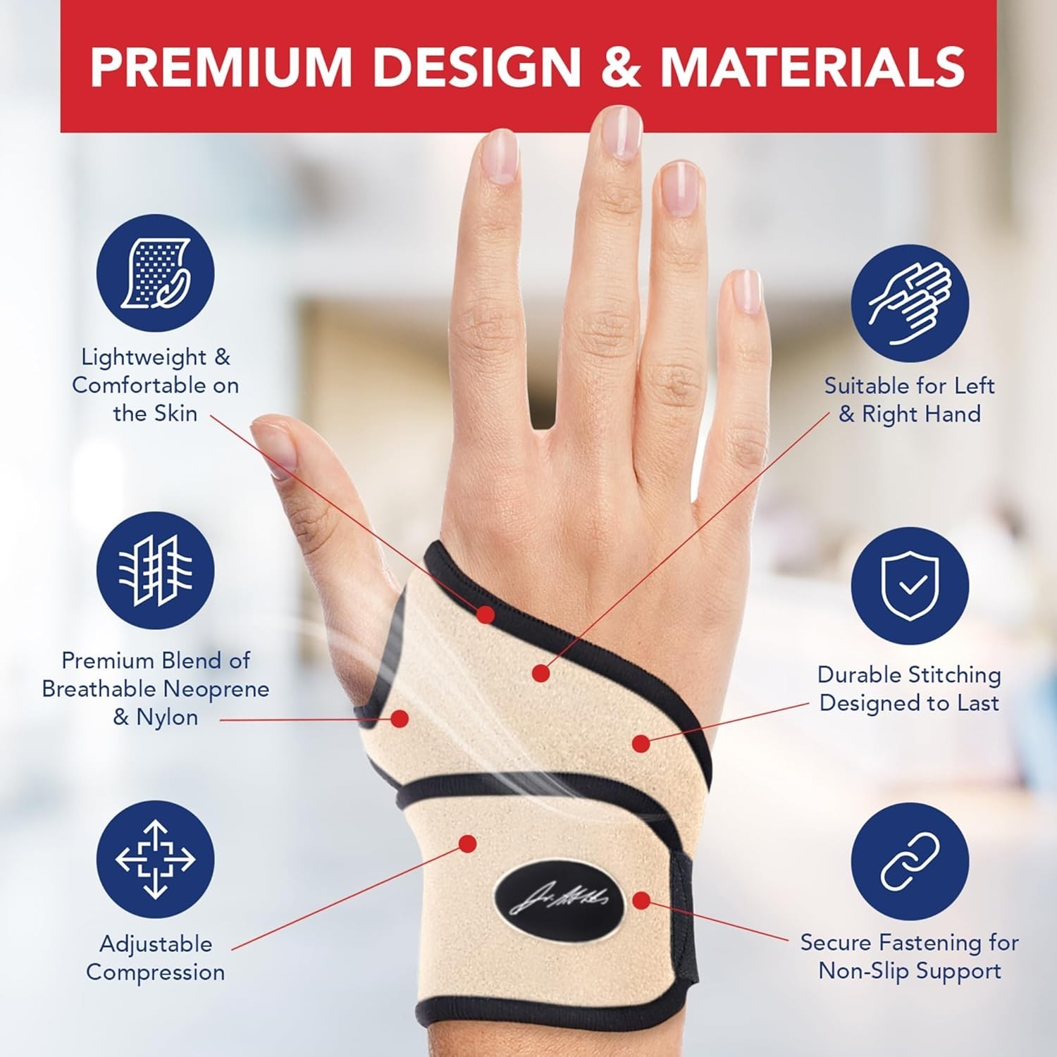 Doctor Developed Wrist Brace 2 Pack for Carpal Tunnel & Arthritis, Nude, Adult