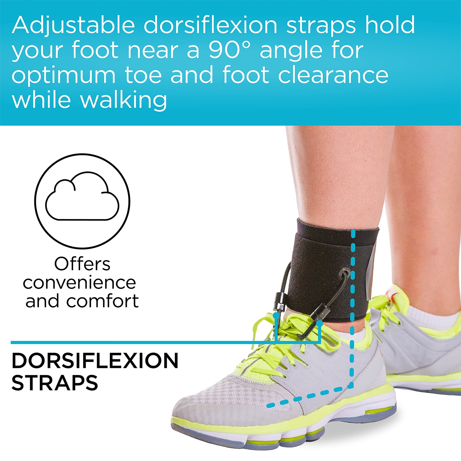 AFO Foot Drop Brace – Adjustable Soft Ankle Foot Orthosis Drop Foot Brace for…