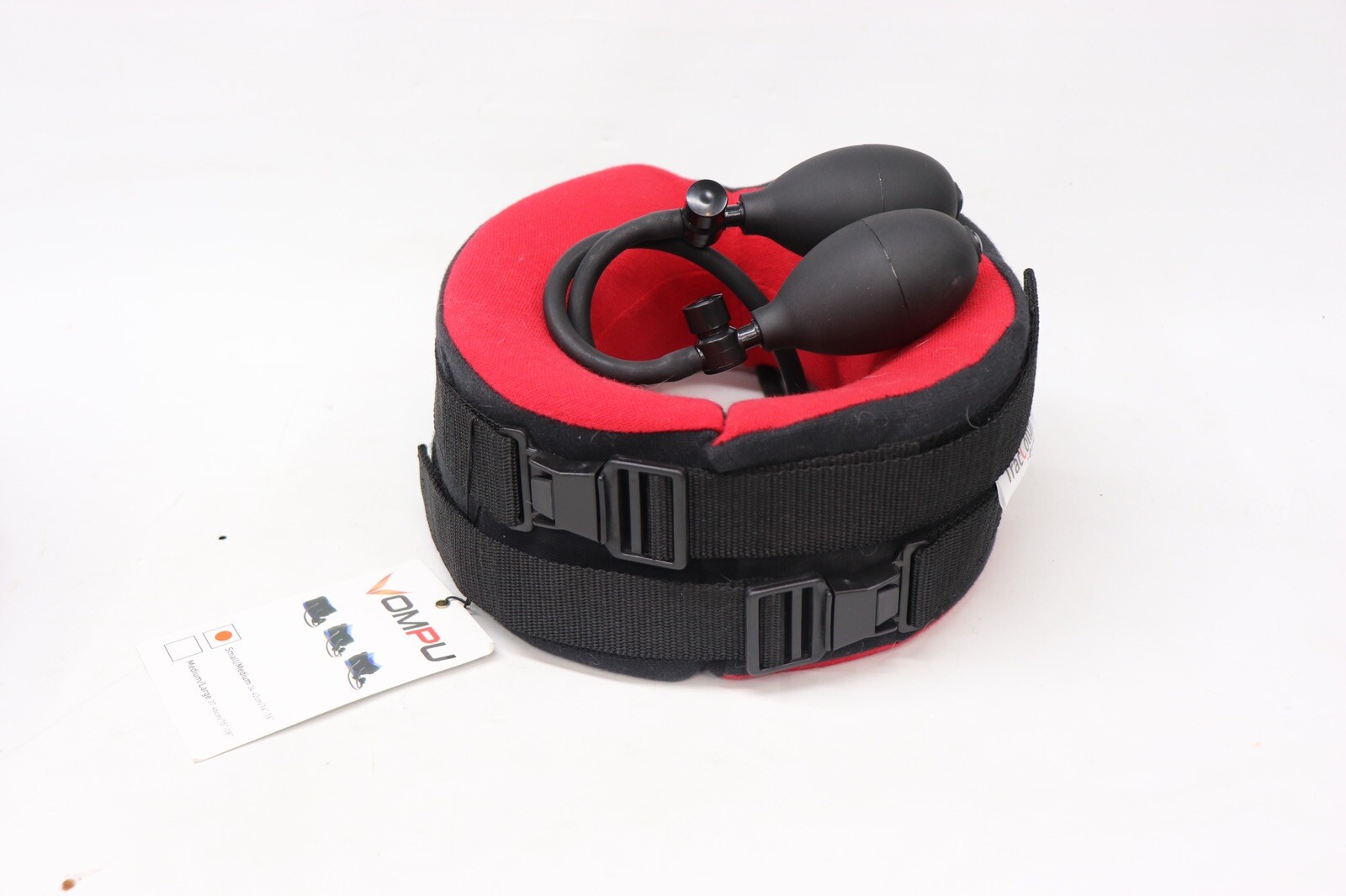 TracCollar Inflatable Neck Traction Device Small/ Medium Red very clean w tags