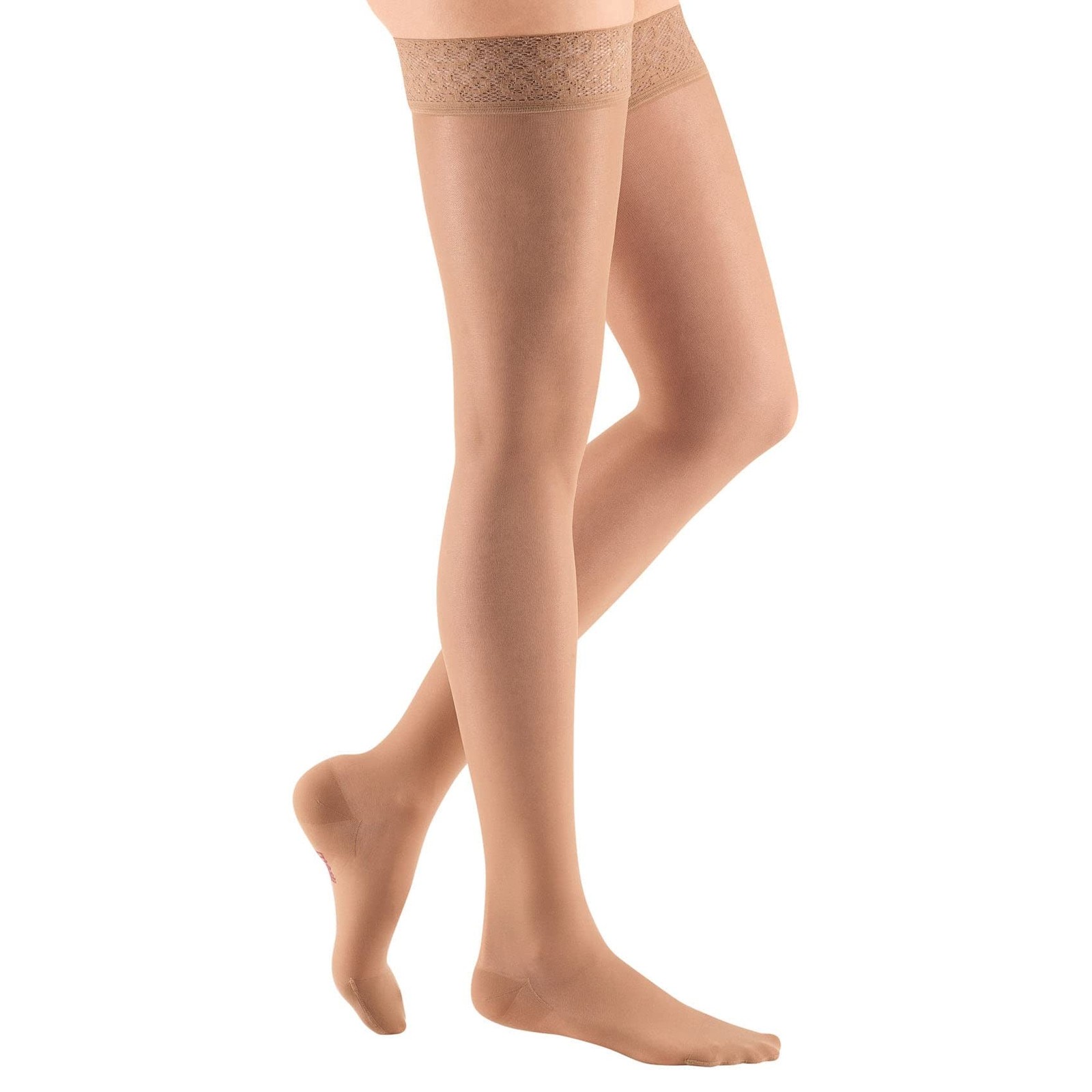 medi Sheer & Soft for Women, 8-15 mmHg, Thigh High w/Lace Silicone natural