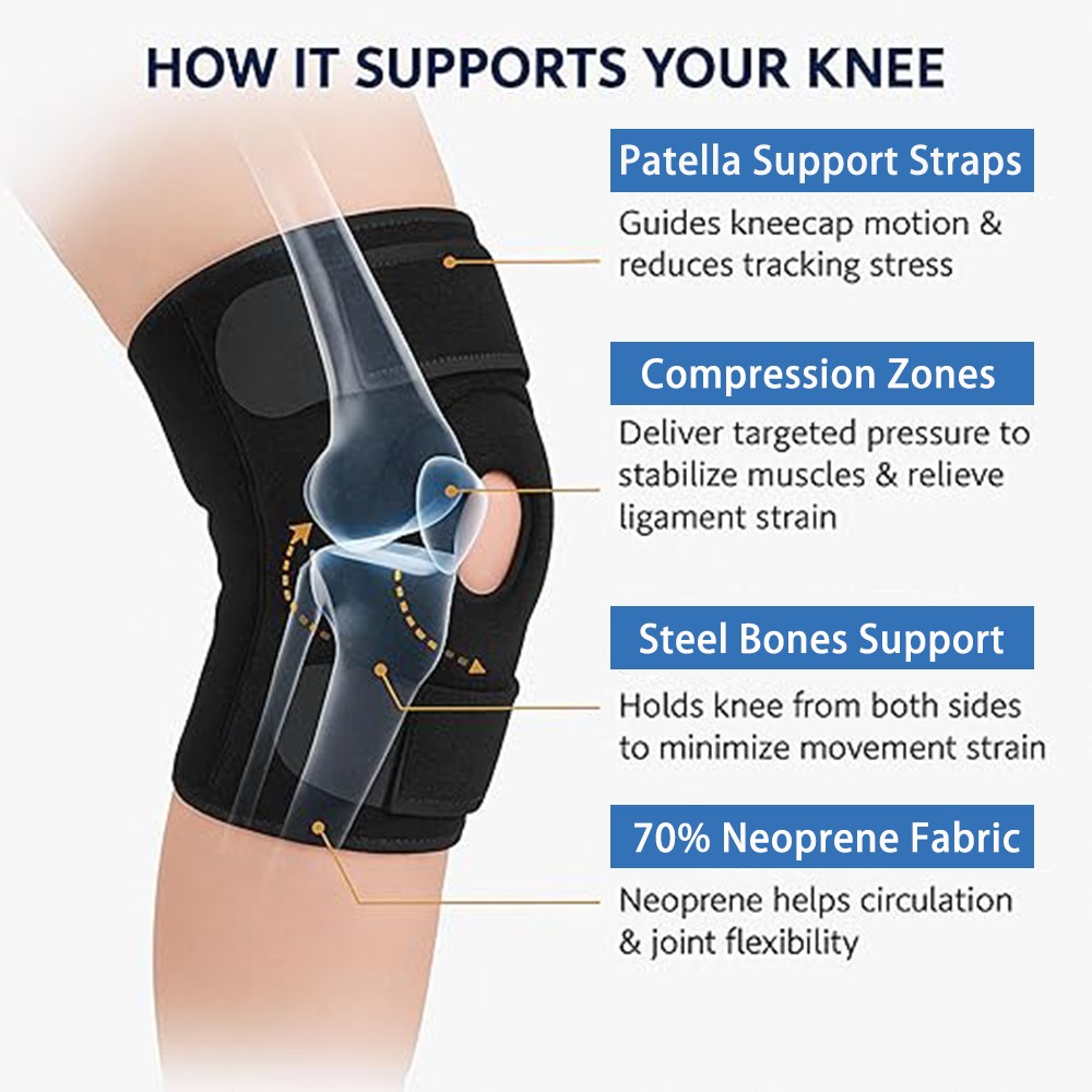 Knee Brace Support Compression Sleeve Joint Patella Kneepad Arthritis Running