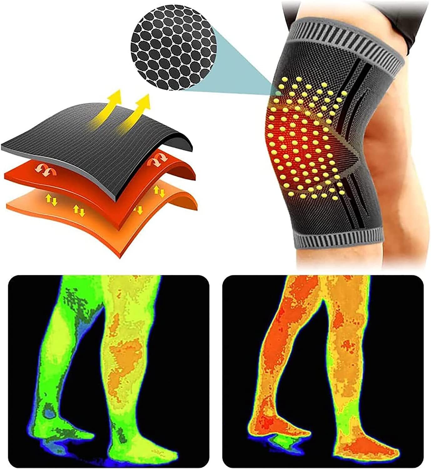 KNEECA Selfheating Knee Sleeve, Mugwort Knee Pads