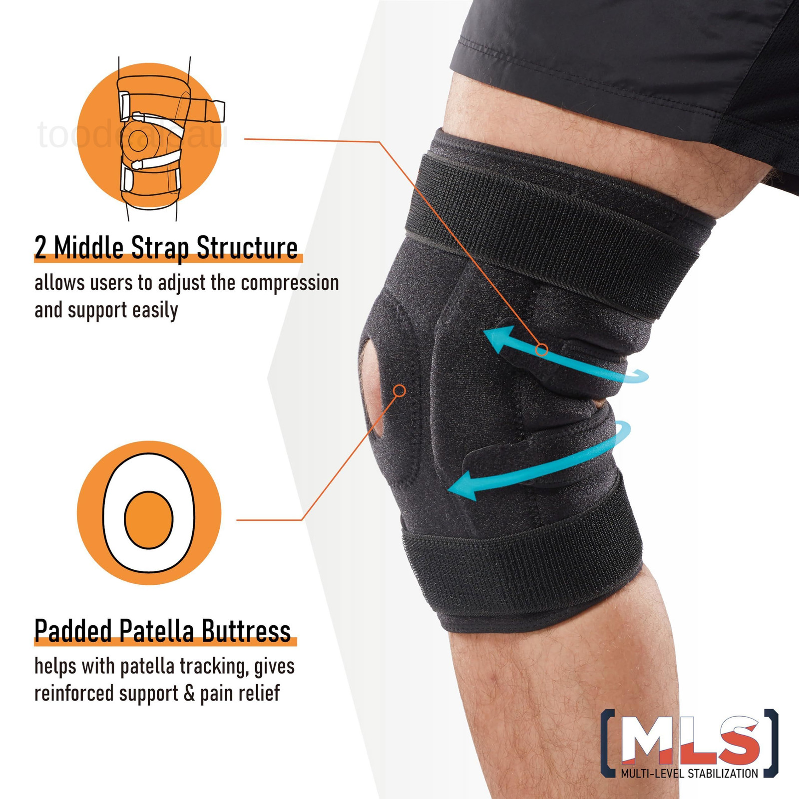 Adjustable Hinged Knee Brace – Dual Side Hinges for S/M, Black