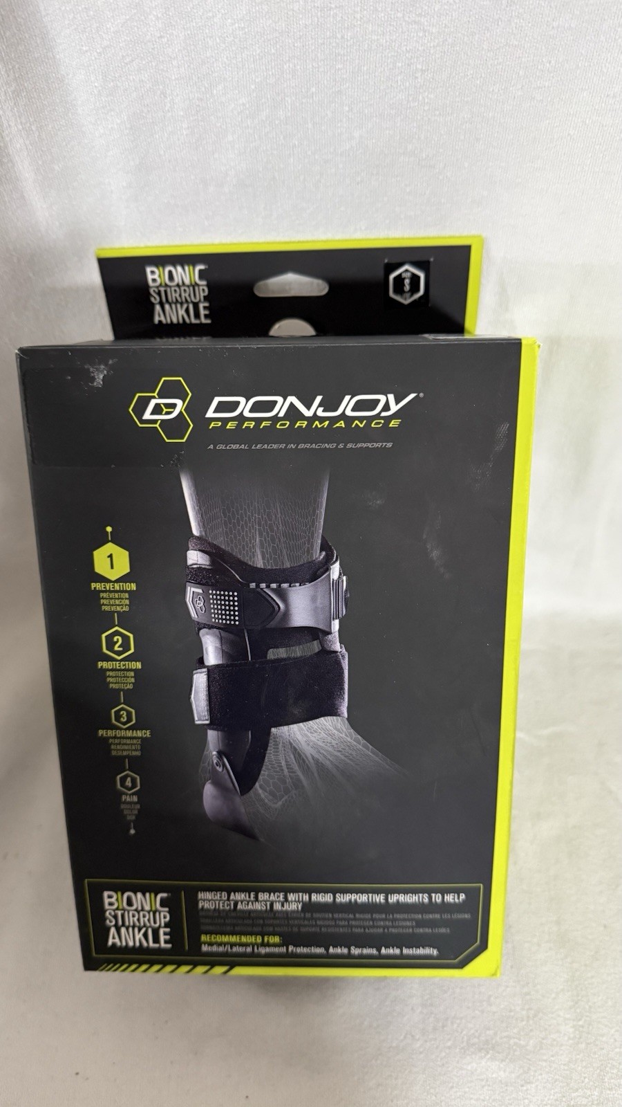 Donjoy Performance Bionic Stirrup Ankle Brace Support (Black/Small/Left)