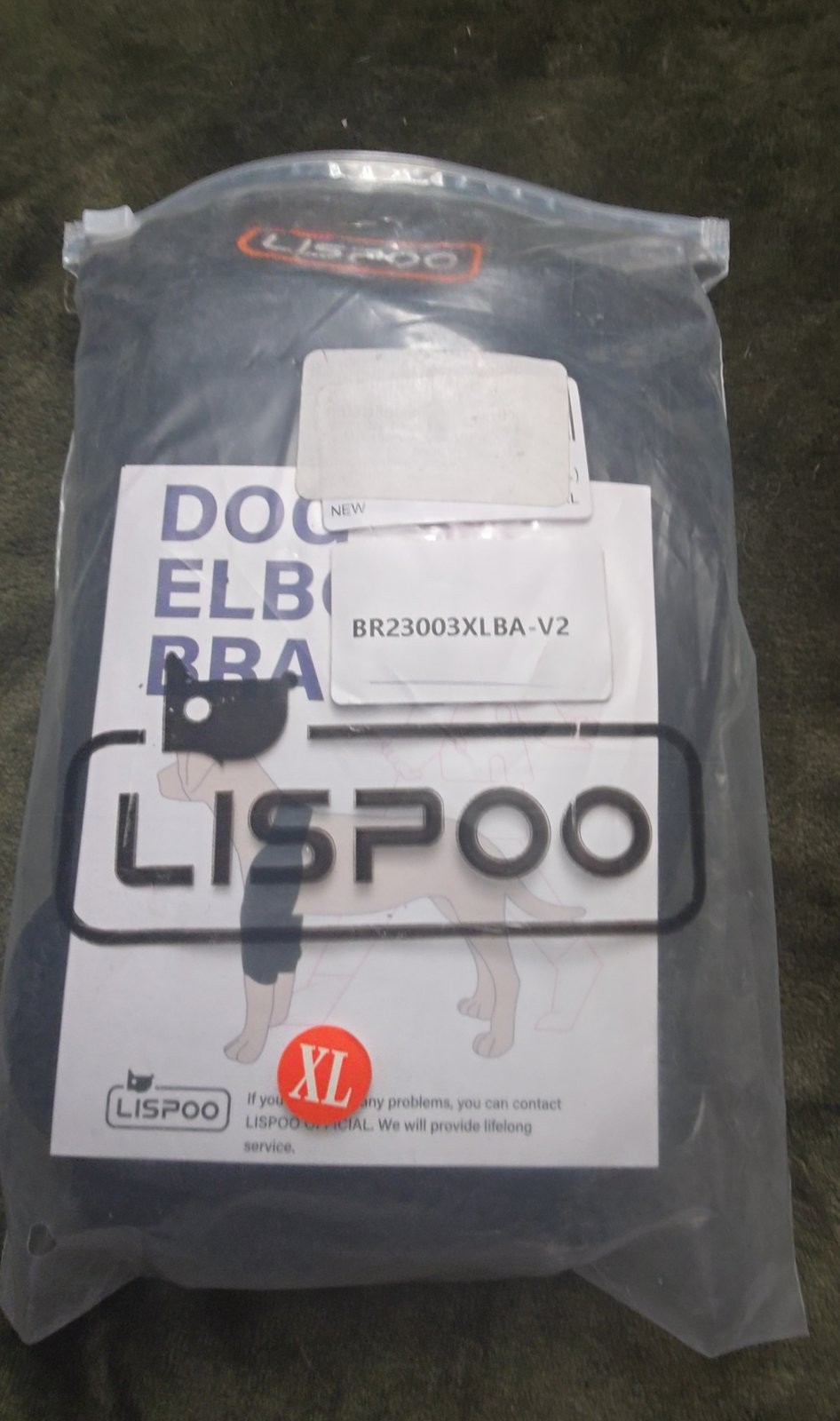 LISPOO Dog Elbow Brace XL – New in Bag (Dysplasia, Arthritis, Hygroma Support)