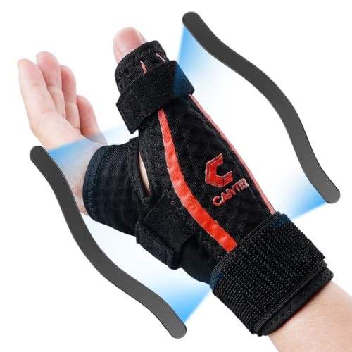 Thumb Brace Right or Left Hand Trigger Thumb Spica Splint One Size Black Red