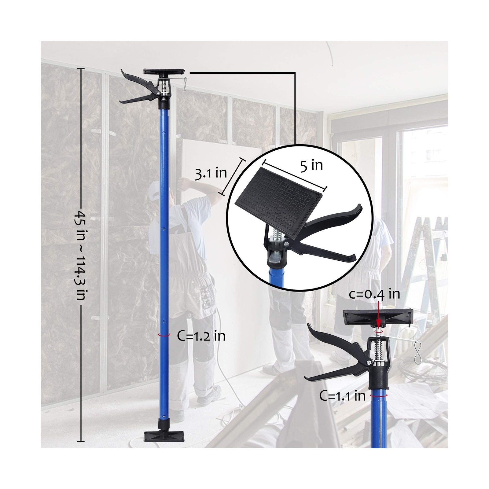 SAND MINE Adjustable Support Pole, 3rd Hand Support System, Steel Quick Suppo…