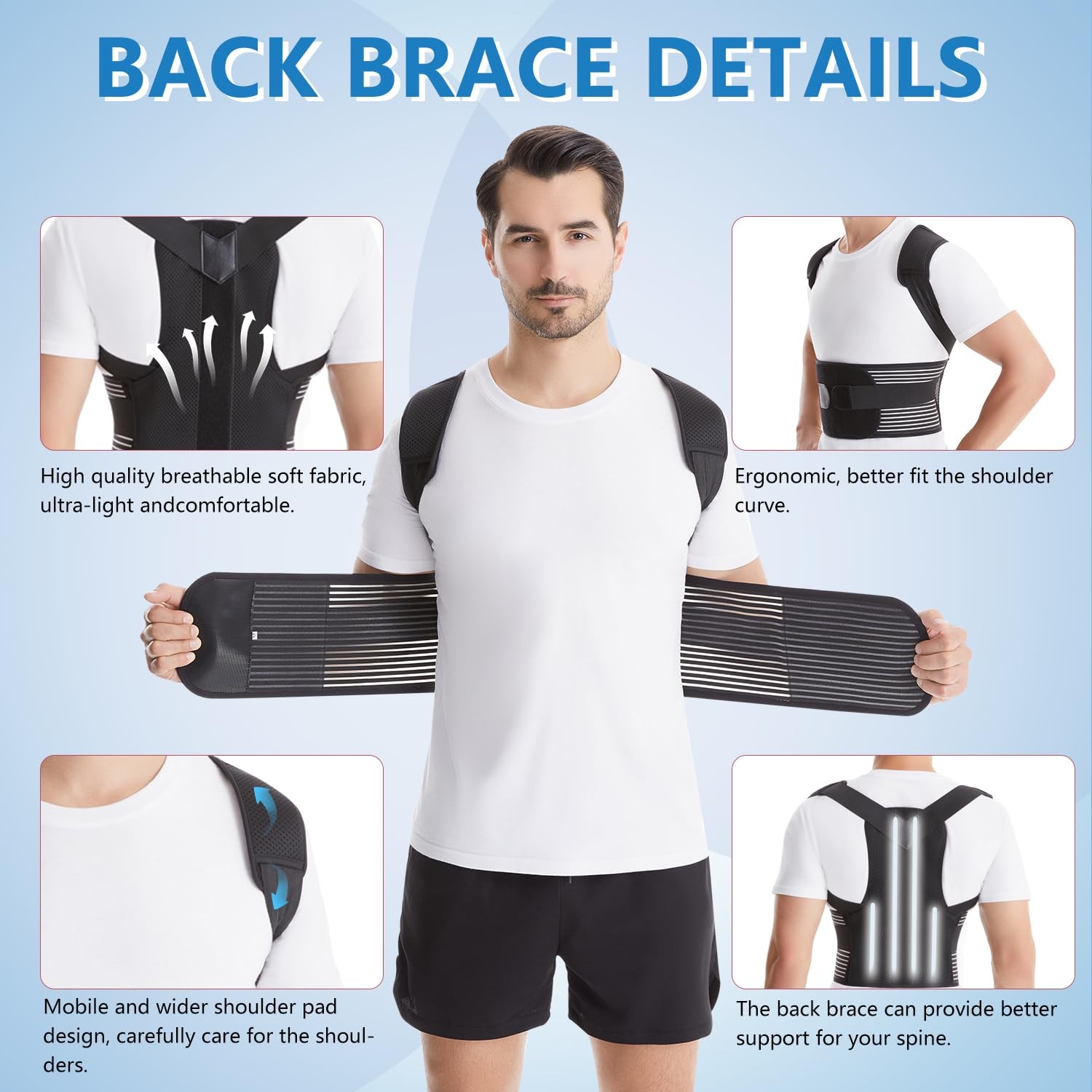 Herokoo Back Brace Posture Corrector for Women & Men, Shoulder X-Large