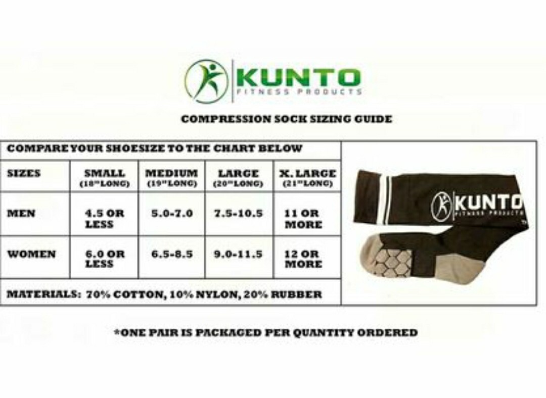 Compression Socks – Reduce Leg Pain – Size Medium 1 Pair Kunto Fitness