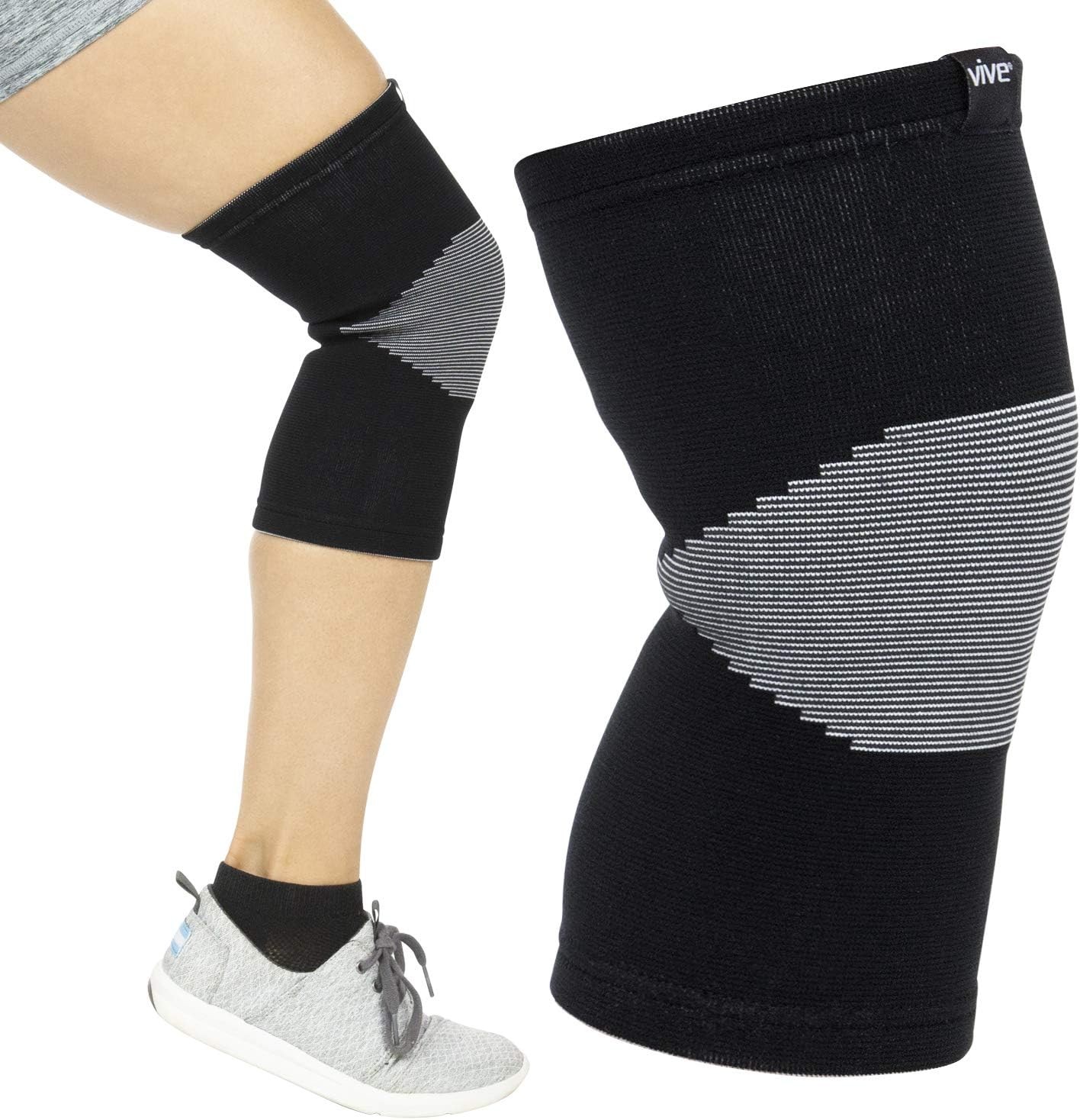VIVE Bamboo Knee Sleeve Charcoal (Black) Medium