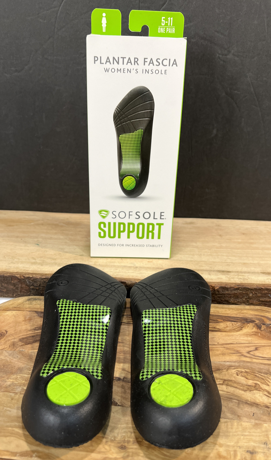 Sofsole Support Plantar Fascia Insole Female 5-11 One Pair. New In Box