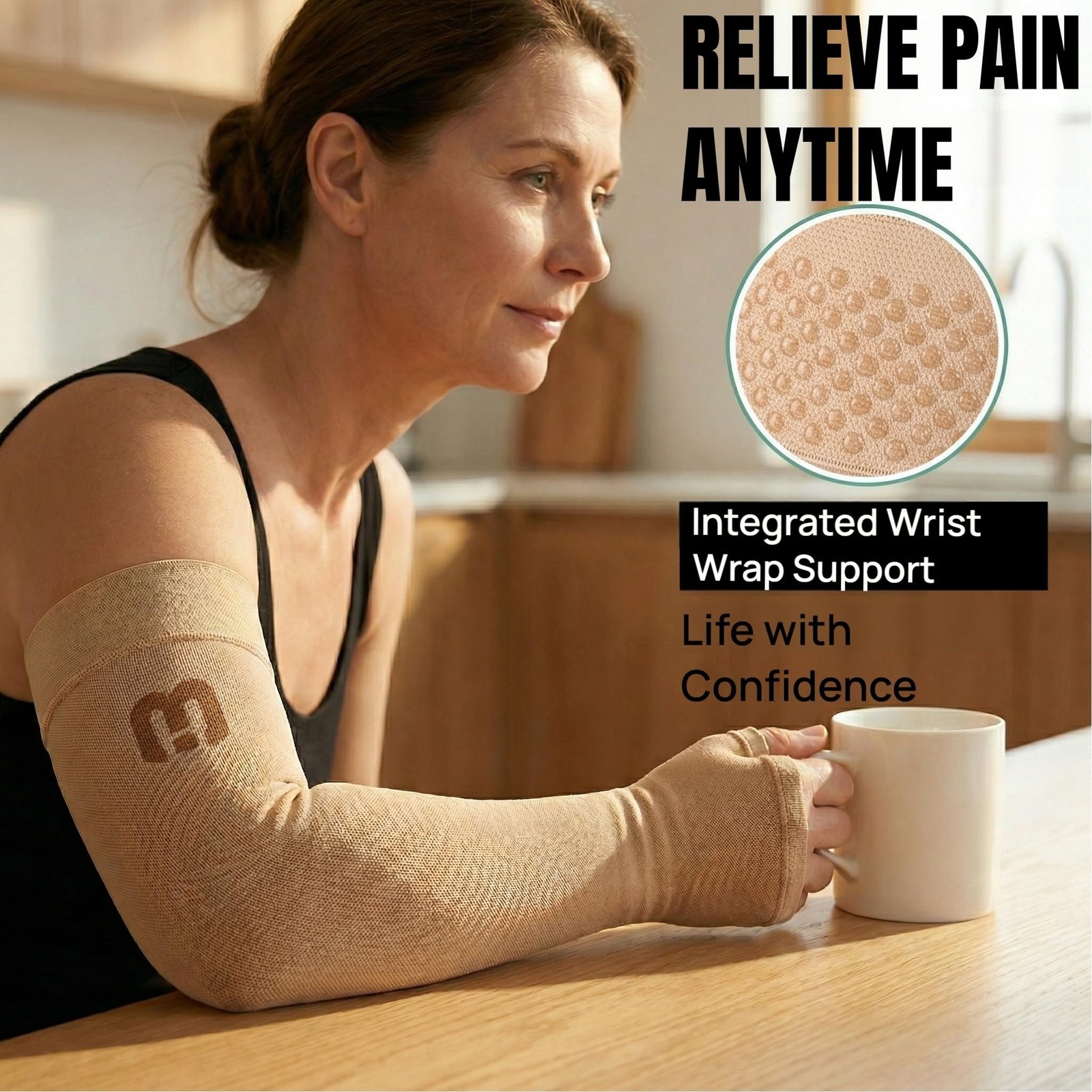 Compression Arm Sleeve with Gauntlet – 15-20mmHg Graduated Full Arm for Lymph…