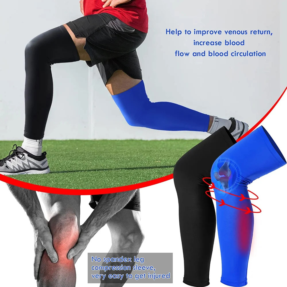 1Pair Compression Leg Sleeve Full Length Leg Sleeves Sports Cycling Leg Sleeves